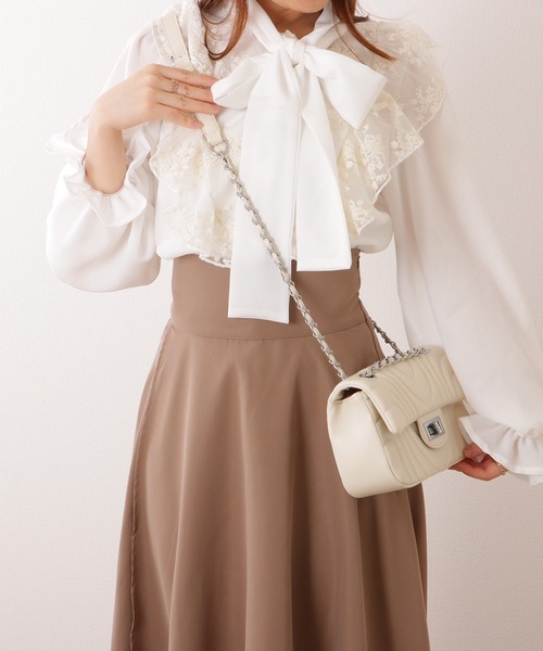 Lace Ladies(レースレディース)の「ウエーブ ステッチ キルティング チェーン ショルダー バッグ(ショルダーバッグ・レディース・ブルー/ブラック/ミント/ホワイト・FREE)」の12枚目の写真