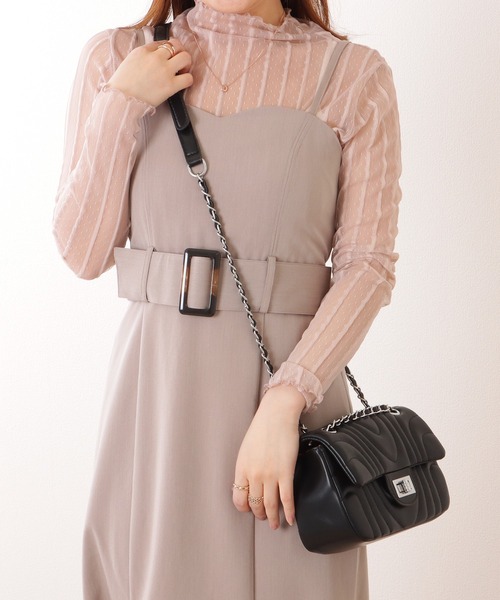 Lace Ladies(レースレディース)の「ウエーブ ステッチ キルティング チェーン ショルダー バッグ(ショルダーバッグ・レディース・ブルー/ブラック/ミント/ホワイト・FREE)」の20枚目の写真