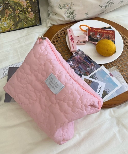 セール】Pochi Pouch/【2サイズ展開】花柄 キルティング ポーチ