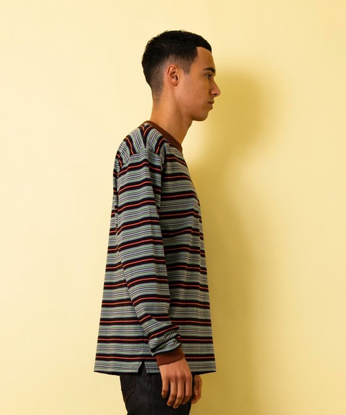 FACTOTUM(ファクトタム)の「【FACTOTUM】マルチボーダーロングスリーブTシャツ(Tシャツ/カットソー・メンズ・ブラック/グリーン・46/48/44)」の11枚目の写真