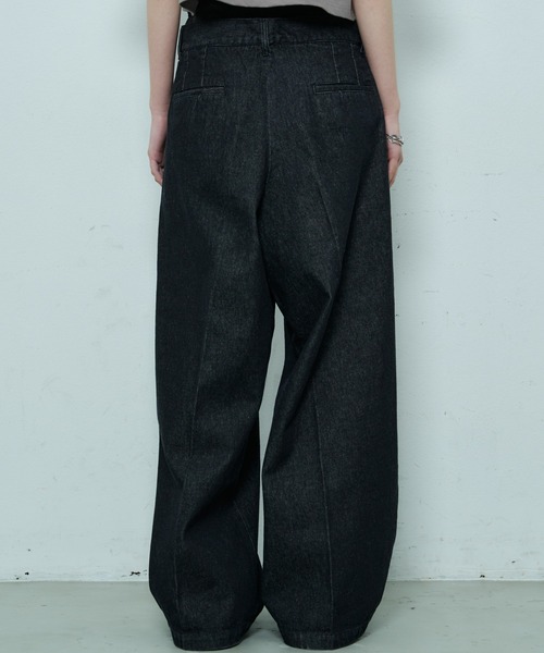 AIVER（アイバー）の「AIVER　レイヤードバギーデニムスラックス（デニムパンツ・メンズ・ブラック/グレー・SMALL/MEDIUM/LARGE）」の6枚目の写真