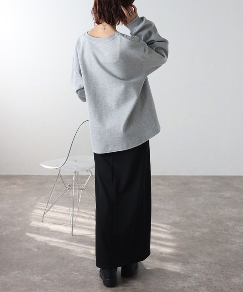 Bonjour Sagan（ボンジュールサガン）の「配色キーネックコクーンロンT（Tシャツ/カットソー・レディース・ネイビー/ライトグレー/アイボリー・FREE）」の15枚目の写真