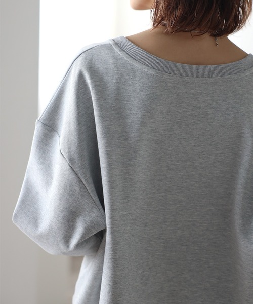 Bonjour Sagan（ボンジュールサガン）の「配色キーネックコクーンロンT（Tシャツ/カットソー・レディース・ネイビー/ライトグレー/アイボリー・FREE）」の19枚目の写真