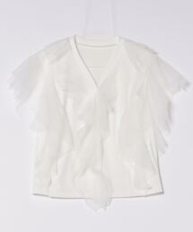 PICCIN | 【WEB限定】チュールラッフルフリルノースリーブ(Tシャツ/カットソー)