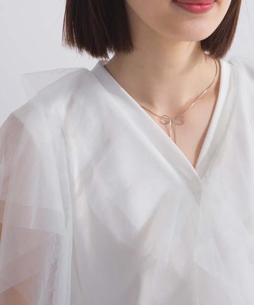 PICCIN（ピッチン）の「【WEB限定】チュールラッフルフリルノースリーブ（Tシャツ/カットソー・レディース・ブラック/オフホワイト・M）」の20枚目の写真