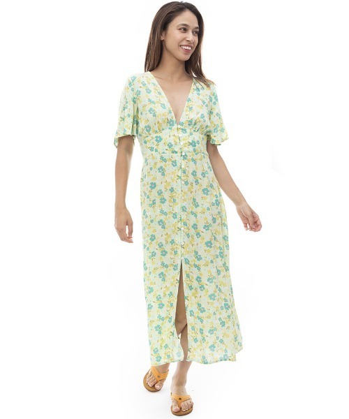 BILLABONG(ビラボン)の「BILLABONG レディース YOUR GIRL ドレス 【2024年春夏モデル】/ビラボンレトロボタニカル柄ロングワンピース(ワンピース・レディース・マルチ・SMALL)」の2枚目の写真