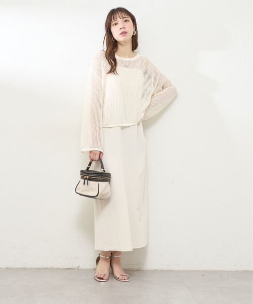 natural couture(ナチュラルクチュール)の「メッシュサイドドロストプルオーバー(Tシャツ/カットソー・レディース・ナチュラル/ブルー/グレイッシュベージュ/ブラック・FREE)」の11枚目の写真