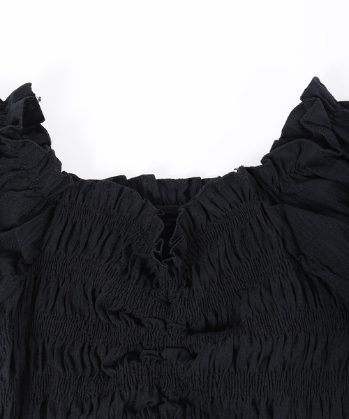 PHILLY（フィリー）の「【PHILLY】シャーリングフリルブラウス（シャツ/ブラウス・レディース・ブラック/ホワイト/アイボリー・FREE）」の8枚目の写真