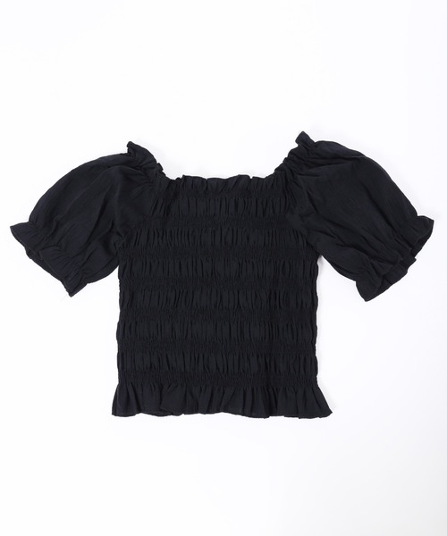 PHILLY（フィリー）の「【PHILLY】シャーリングフリルブラウス（シャツ/ブラウス・レディース・ブラック/ホワイト/アイボリー・FREE）」の5枚目の写真