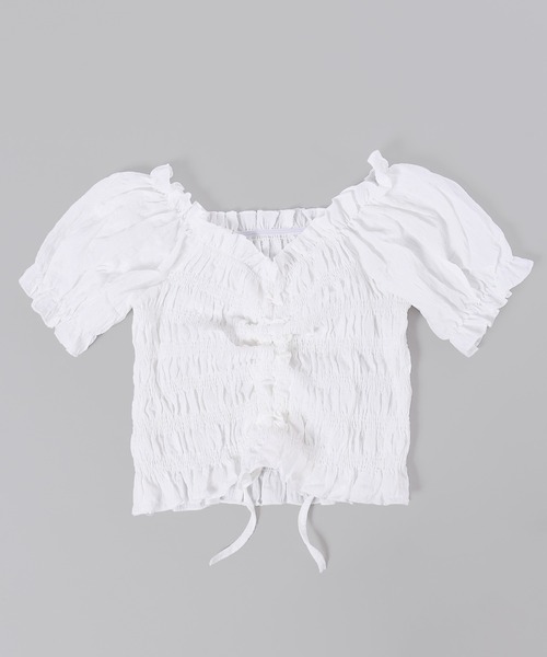 PHILLY（フィリー）の「【PHILLY】シャーリングフリルブラウス（シャツ/ブラウス・レディース・ブラック/ホワイト/アイボリー・FREE）」の6枚目の写真