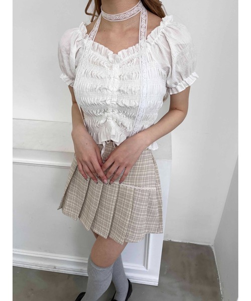 PHILLY（フィリー）の「【PHILLY】シャーリングフリルブラウス（シャツ/ブラウス・レディース・ブラック/ホワイト/アイボリー・FREE）」の13枚目の写真