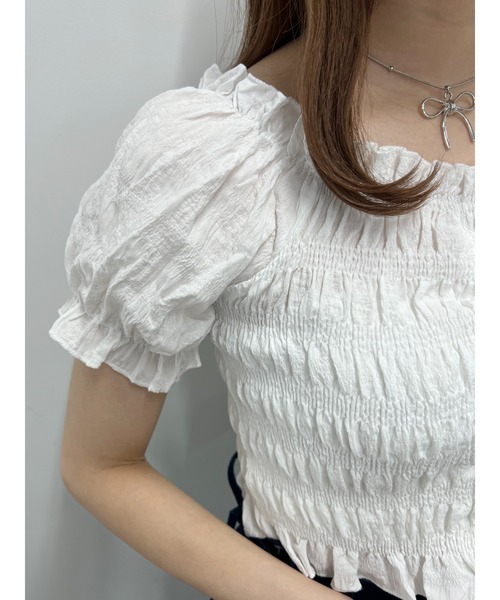 PHILLY（フィリー）の「【PHILLY】シャーリングフリルブラウス（シャツ/ブラウス・レディース・ブラック/ホワイト/アイボリー・FREE）」の20枚目の写真