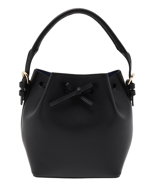 Khaju（カージュ）の「Khaju:バイカラードローストリングバッグ（ハンドバッグ・レディース・ブラック/ベージュ・ONE SIZE）」の14枚目の写真