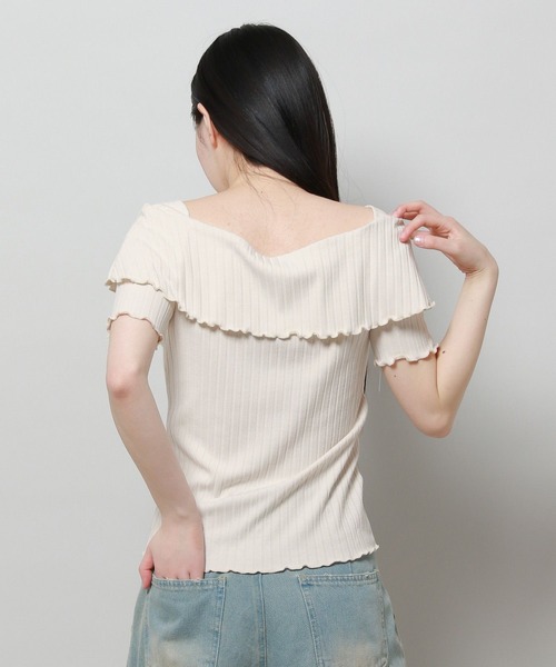 FANCY CLUB（ファンシークラブ）の「NASTY FANCY CLUB／ニットオフショルダーT 2116658（Tシャツ/カットソー・メンズ・ブラック/ベージュ・FREE）」の11枚目の写真
