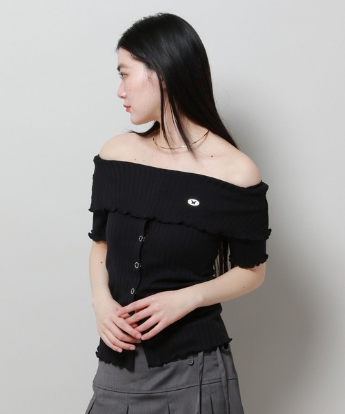 FANCY CLUB（ファンシークラブ）の「NASTY FANCY CLUB／ニットオフショルダーT 2116658（Tシャツ/カットソー・メンズ・ブラック/ベージュ・FREE）」の5枚目の写真
