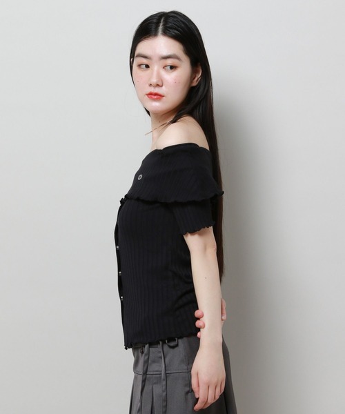 FANCY CLUB（ファンシークラブ）の「NASTY FANCY CLUB／ニットオフショルダーT 2116658（Tシャツ/カットソー・メンズ・ブラック/ベージュ・FREE）」の7枚目の写真