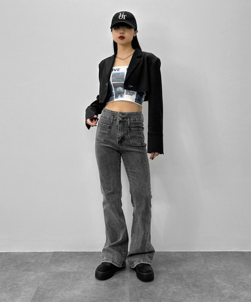 LVEU.(ラブユ.)の「【LVEU.】デザインチューブトップ / トップス カットソー チューブトップ ベアトップ プリント 総柄 ストレッチ インナー ホワイト ブルー ライトグレー オレンジ(チューブトップ・レディース・オレンジ/ホワイト/ライトグレー/ブルー・FREE)」の14枚目の写真