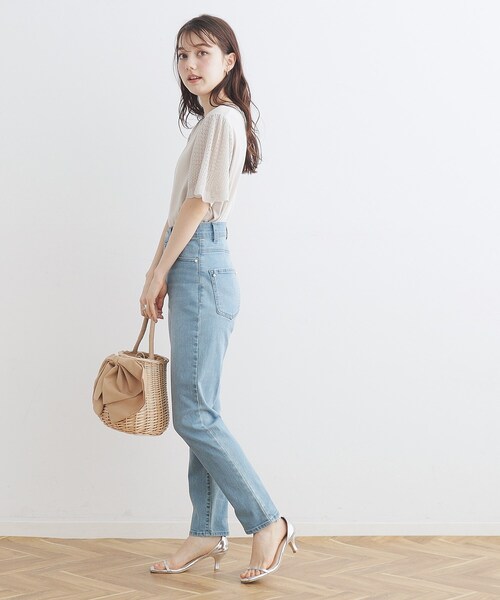 couture brooch(クチュールブローチ)の「◆【接触冷感/UV/アンチピリング】ポイント透かしニットトップス(ニット/セーター・レディース・ブラック/ライトブルー/ライトグレー/サンドベージュ・38/42)」の12枚目の写真