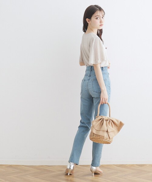 couture brooch(クチュールブローチ)の「◆【接触冷感/UV/アンチピリング】ポイント透かしニットトップス(ニット/セーター・レディース・ブラック/ライトブルー/ライトグレー/サンドベージュ・38/42)」の11枚目の写真