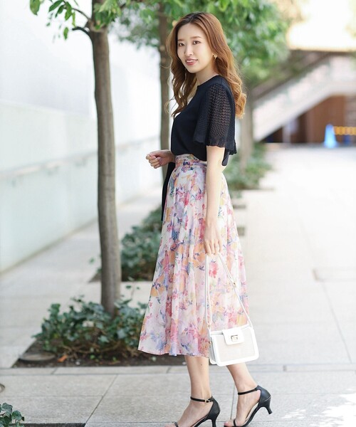 couture brooch(クチュールブローチ)の「◆【接触冷感/UV/アンチピリング】ポイント透かしニットトップス(ニット/セーター・レディース・ブラック/ライトブルー/ライトグレー/サンドベージュ・38/42)」の19枚目の写真