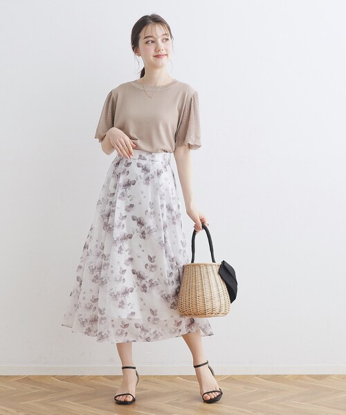 couture brooch(クチュールブローチ)の「◆【接触冷感/UV/アンチピリング】ポイント透かしニットトップス(ニット/セーター・レディース・ブラック/ライトブルー/ライトグレー/サンドベージュ・38/42)」の16枚目の写真