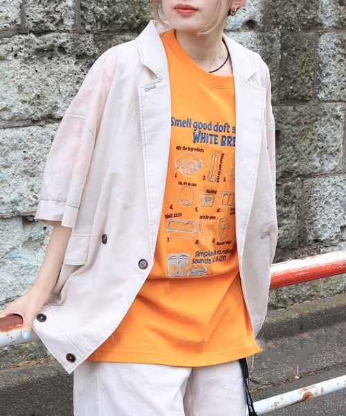 DOUBLE NAME（ダブルネーム）の「綿麻ゆるジャケット（その他アウター・レディース・ピンク/ブラック/オフホワイト・FREE）」の14枚目の写真