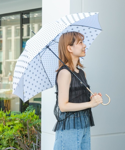 SMELLY(スメリー)の「【晴雨兼用】because ドット長傘(長傘・レディース・アイボリー/ブラック・FREE)」の3枚目の写真