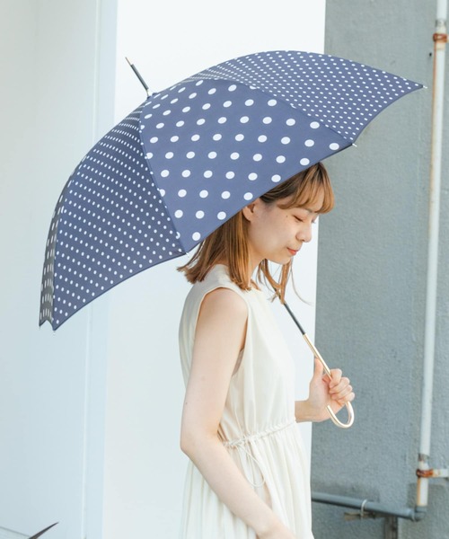 SMELLY(スメリー)の「【晴雨兼用】because ドット長傘(長傘・レディース・アイボリー/ブラック・FREE)」の7枚目の写真