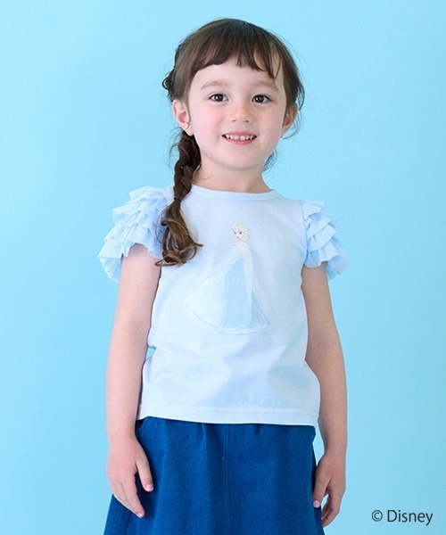 セール】【Disney】チュール袖グラフィックT（Tシャツ