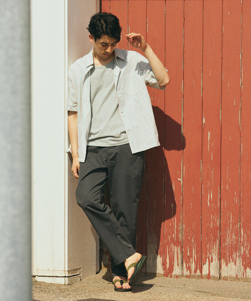 JOURNAL STANDARD relume（ジャーナルスタンダード　レリューム）の「Singla textiles マルチストライプ半袖シャツ By India（シャツ/ブラウス・メンズ・ブラウン系その他/ベージュ/ブルー系その他・MEDIUM/LARGE）」の8枚目の写真