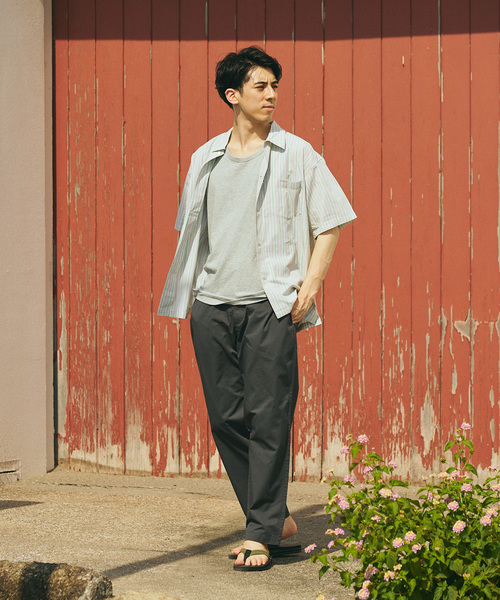 JOURNAL STANDARD relume（ジャーナルスタンダード　レリューム）の「Singla textiles マルチストライプ半袖シャツ By India（シャツ/ブラウス・メンズ・ブラウン系その他/ベージュ/ブルー系その他・MEDIUM/LARGE）」の6枚目の写真