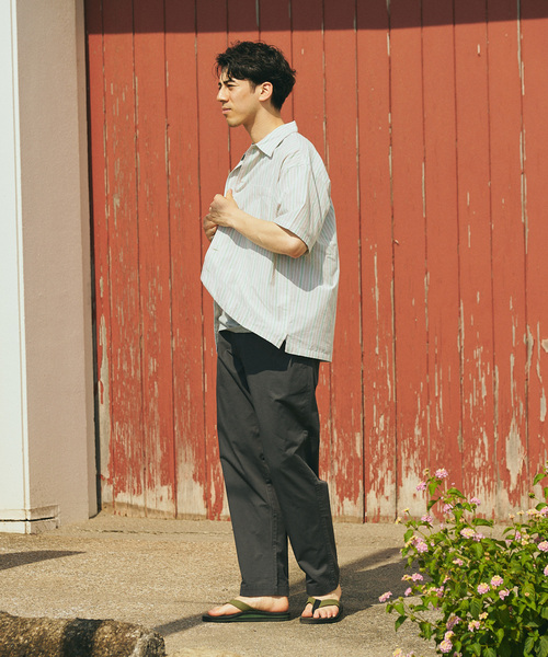 JOURNAL STANDARD relume（ジャーナルスタンダード　レリューム）の「Singla textiles マルチストライプ半袖シャツ By India（シャツ/ブラウス・メンズ・ブラウン系その他/ベージュ/ブルー系その他・MEDIUM/LARGE）」の5枚目の写真