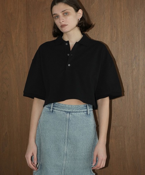 クラネ　半袖ポロシャツ　クロップドポロ　2 CLANE/クラネ】CROPPED POLO TOPS/クロップドポロトップス