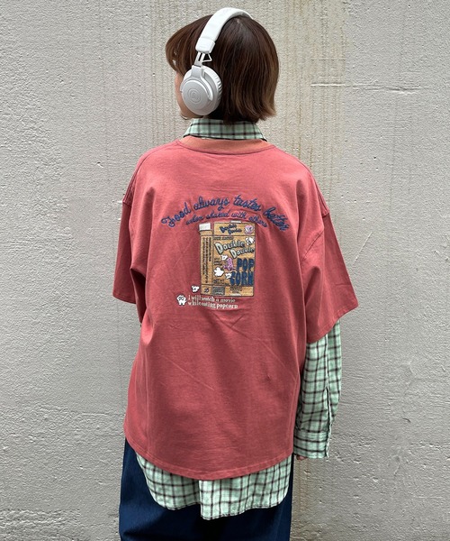 DOUBLE NAME（ダブルネーム）の「POPCORN BOX BACK刺繍TEE/ユニセックス（Tシャツ/カットソー・レディース・レッド/ネイビー/オフホワイト・FREE）」の6枚目の写真