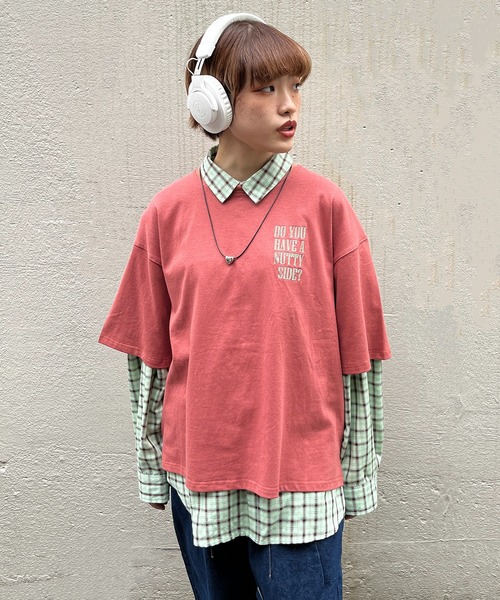 DOUBLE NAME（ダブルネーム）の「POPCORN BOX BACK刺繍TEE/ユニセックス（Tシャツ/カットソー・レディース・レッド/ネイビー/オフホワイト・FREE）」の7枚目の写真