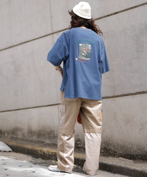 DOUBLE NAME（ダブルネーム）の「POPCORN BOX BACK刺繍TEE/ユニセックス（Tシャツ/カットソー・レディース・レッド/ネイビー/オフホワイト・FREE）」の21枚目の写真