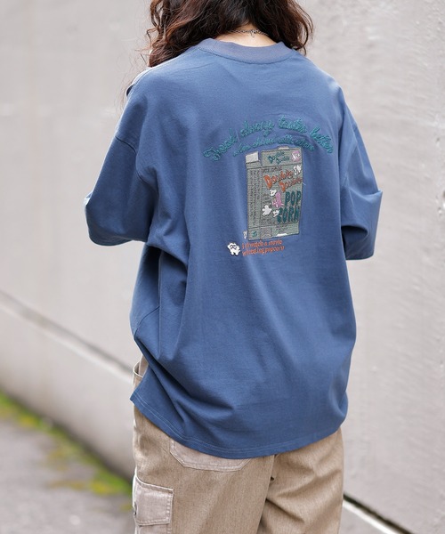 DOUBLE NAME（ダブルネーム）の「POPCORN BOX BACK刺繍TEE/ユニセックス（Tシャツ/カットソー・レディース・レッド/ネイビー/オフホワイト・FREE）」の22枚目の写真