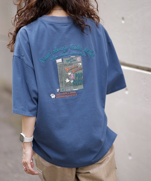 DOUBLE NAME（ダブルネーム）の「POPCORN BOX BACK刺繍TEE/ユニセックス（Tシャツ/カットソー・レディース・レッド/ネイビー/オフホワイト・FREE）」の18枚目の写真