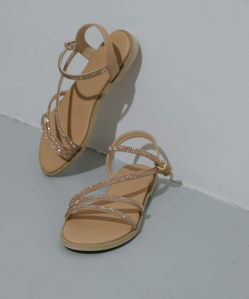 SENSE OF PLACE by URBAN RESEARCH（センスオブプレイスバイアーバンリサーチ）の「ラインストーンサンダル（サンダル・レディース・シルバー/ピンクベージュ/ブラック・LARGE/SMALL/MEDIUM）」の7枚目の写真
