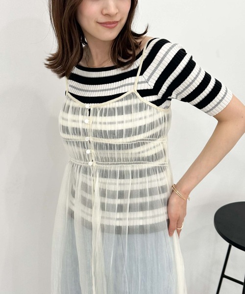 archives（アルシーヴ）の「リンクルシャイニーレイヤードキャミワンピース（ワンピース・レディース・ブラック/アイボリー/シルバーグレー・MEDIUM）」の11枚目の写真