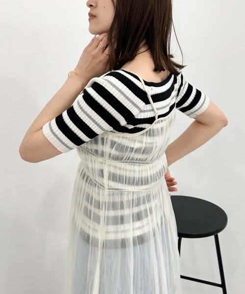 archives（アルシーヴ）の「リンクルシャイニーレイヤードキャミワンピース（ワンピース・レディース・ブラック/アイボリー/シルバーグレー・MEDIUM）」の13枚目の写真