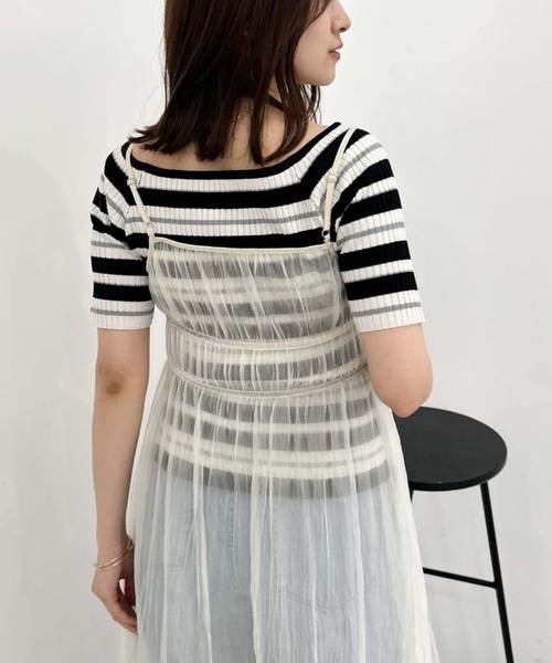 archives（アルシーヴ）の「リンクルシャイニーレイヤードキャミワンピース（ワンピース・レディース・ブラック/アイボリー/シルバーグレー・MEDIUM）」の14枚目の写真