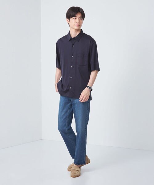 green label relaxing（グリーンレーベルリラクシング）の「【WEB限定】JUSTFIT エアリー ソフト シャツ（シャツ/ブラウス・メンズ・ホワイト/ブラック/ネイビー/ターコイズブルー・S/M/L/XL）」の8枚目の写真