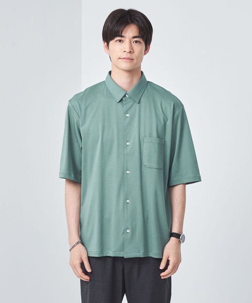 green label relaxing（グリーンレーベルリラクシング）の「【WEB限定】JUSTFIT エアリー ソフト シャツ（シャツ/ブラウス・メンズ・ホワイト/ブラック/ネイビー/ターコイズブルー・S/M/L/XL）」の9枚目の写真
