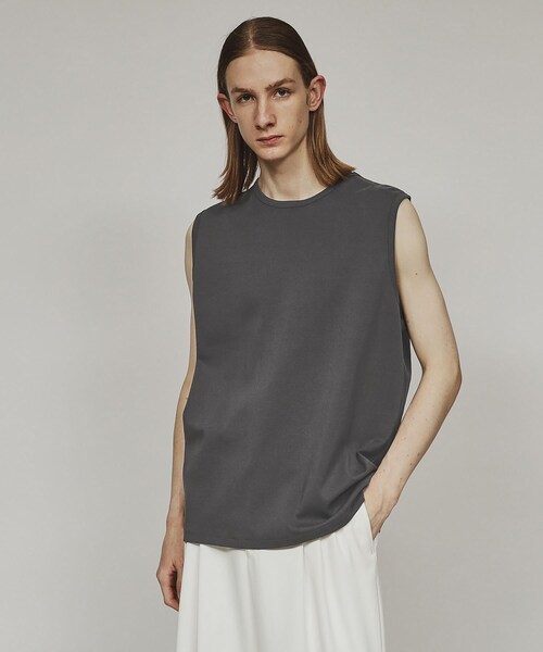 tk.TAKEO KIKUCHI(ティーケータケオキクチ)の「◆【接触冷感】ノースリーブ タンクトップ(Tシャツ/カットソー・メンズ・ブラック/チャコールグレー/ホワイト・01/02/03)」の3枚目の写真