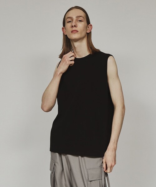 tk.TAKEO KIKUCHI(ティーケータケオキクチ)の「◆【接触冷感】ノースリーブ タンクトップ(Tシャツ/カットソー・メンズ・ブラック/チャコールグレー/ホワイト・01/02/03)」の2枚目の写真