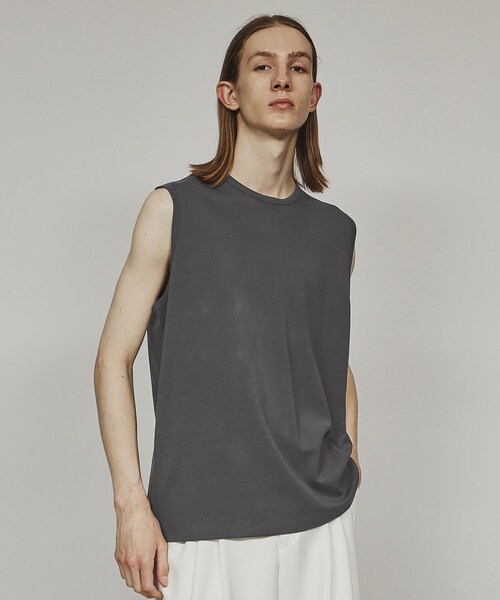 tk.TAKEO KIKUCHI(ティーケータケオキクチ)の「◆【接触冷感】ノースリーブ タンクトップ(Tシャツ/カットソー・メンズ・ブラック/チャコールグレー/ホワイト・01/02/03)」の14枚目の写真
