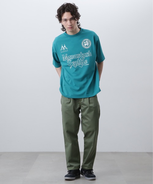 MANASTASH（マナスタッシュ）の「MANASTASH/マナスタッシュ/RE:POLY TEE UNIFORM/リポリTシャツ ユニフォーム（Tシャツ/カットソー・メンズ・エメラルド/ブラック/ホワイト・S/M/L/XL）」の5枚目の写真