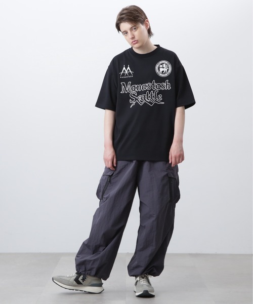 MANASTASH（マナスタッシュ）の「MANASTASH/マナスタッシュ/RE:POLY TEE UNIFORM/リポリTシャツ ユニフォーム（Tシャツ/カットソー・メンズ・エメラルド/ブラック/ホワイト・S/M/L/XL）」の15枚目の写真