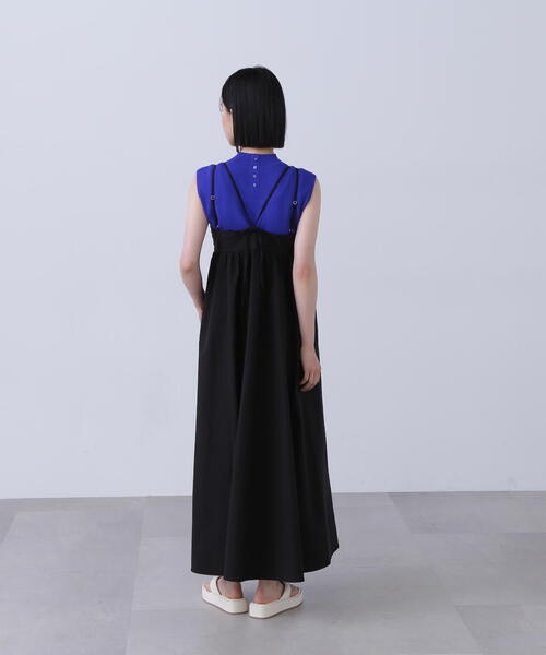 N.（N. Natural Beauty Basic）（エヌエヌナチュラルビューティーベーシック）の「◆ダブルストラップキャミワンピース（ワンピース・レディース・ブラック/ベージュ・MEDIUM）」の3枚目の写真